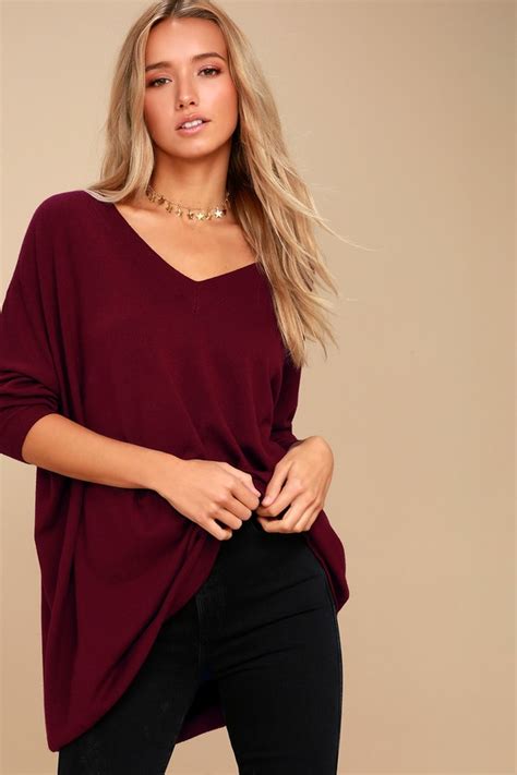 burgundy oversized sweater